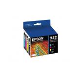 Epson 252 Black, C/M/Y 4pk Combo Ink Cartridges - Black, Cyan, Magenta, Yellow (T252120-BCS)