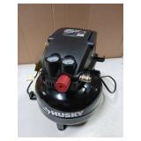 Husky 3 Gal. 120 PSI Portable Electric Oil-Free Light Duty Pancake Air Compressor with Fold Down Handle and 1-Quick Coupler