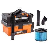 Ridgid 3 Gallon 5.0 Peak HP NXT Shop Vac Wet Dry Vacuum with Fine Dust Filter  Expandable Hose and Accessory Attachments (Pre Owned)