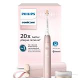 Philips Sonicare DiamondClean 9900 Prestige Electric Toothbrush - with SenseIQ Technology and Advanced AI App, 5 Brushing Modes, 3 Intensity Levels, Charging Travel Case, Pink, Model HX9990/13