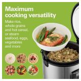Hamilton Beach Digital Programmable Rice Cooker & Food Steamer, 8 Cups Cooked (4 Uncooked), With Steam & Rinse Basket, Stainless Steel (37518) (Needs New Cord)