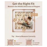 Blissful Diary Baby Play Mats for Floor, 50x50 Playpen Mat, Thick Cushioning Padding Foam Playmat for Baby and Toddlers Infants, Non-Slip & Machine Washable, Earth Tones Design
