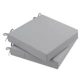 AAAAAcessories Outdoor Seat Cushions for Chairs, Waterproof, Fade-Resistant Patio Furniture Replacement Cushions, 20" x 20" x 3", Set of 2, Gray