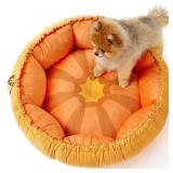 Lesure Dog beds for Small Dogs - Washable Cute Cat Beds with Versatile Dual-Use Design, Reversible Round Pet Bed for Puppy and Kitten, 25x25x8 Inches