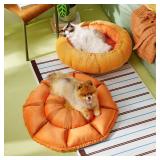 Lesure Dog beds for Small Dogs - Washable Cute Cat Beds with Versatile Dual-Use Design, Reversible Round Pet Bed for Puppy and Kitten, 25x25x8 Inches