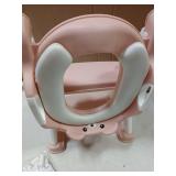Meulife Potty Training Seat, Upgrade 2 in 1 Potty Training Toilet for Toddler, Toddler Toilet Seat for Boys Girls with Support Bar, Anti-Slip Pad and Step Stool (Pink)