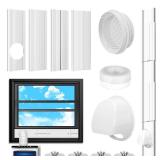 Portable AC Window Vent Kit with Universal Coupler for 5.1"/5.9" Exhaust Hose, Upgraded Mobile Air Conditioner Window Seal Kit with 4 Adjustable Seal Panels for Horizontal & Vertical Sliding Windows