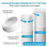 Portable AC Window Vent Kit with Universal Coupler for 5.1"/5.9" Exhaust Hose, Upgraded Mobile Air Conditioner Window Seal Kit with 4 Adjustable Seal Panels for Horizontal & Vertical Sliding Windows