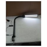 LED Desk Lamp for Home Office, Eye-Caring Desk Light with Clamp, 15W Double Head Architect Task Lamp Stepless Dimming, Flexible Gooseneck Bright Table Lamp for Study Reading Workbench Drafting
