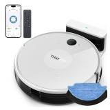 Thamtu Robot Vacuum Cleaner and Mop Combo Smart Navigation Strong Suction Power Touchless Vacuum Automatic 2-in-1 Vacuum Cleaner with Remote Control Compatible with Alexa