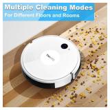 Thamtu Robot Vacuum Cleaner and Mop Combo Smart Navigation Strong Suction Power Touchless Vacuum Automatic 2-in-1 Vacuum Cleaner with Remote Control Compatible with Alexa