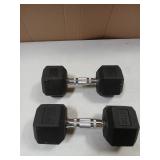 Rubber Hex Dumbell Hand Weights 2pk 20lbs Each