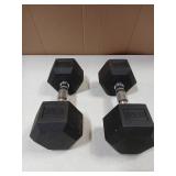 Rubber Hex Dumbell Hand Weights 2pk 20lbs Each
