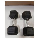 Rubber Hex Dumbell Hand Weights 2pk 20lbs Each