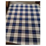 Blue and White Checkered Rug 9.5ft x 7ft 10in