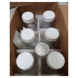 Liter Glass Milk Bottles w 100% Airtight Heavy Duty Screw Lid & 2 Dispenser- 6 Pack 32 Oz Drinking Jars - Food Grade Glass Bottles for Milk, Honey, Jam - Dishwasher Safe(Extra 2 Lids and Stickers)