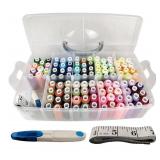 Sewing Thread 100 Colors 40S/2 250 Yards Per Spool 3 Color Sets Options (100 Colors with Storage case) (Lid Cracked)