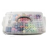 Sewing Thread 100 Colors 40S/2 250 Yards Per Spool 3 Color Sets Options (100 Colors with Storage case) (Lid Cracked)