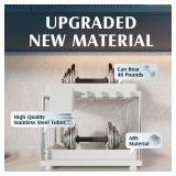 VERIFOST 2 Pack Under Sink Organizers and Storage, Double Sliding Kitchen Cabinet Organizer, 2 Tier Height Adjustable Countertop Organizer for Kitchen Bathroom Laundry, White