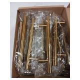 Goldenwarm 25Pcs Cabinet Bar Handles Brushed Brass Dresser Drawer Pulls 3-3/4in(96mm) Kitchen Cabinet Hardware Modern Dresser Hardware Cupboard Door Pull Handles