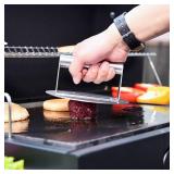 HULISEN Stainless Steel Burger Press, 6.2 inch Round Burger Smasher, Professional Griddle Accessories Kit, Grill Press Perfect for Flat Top Griddle Grill Cooking