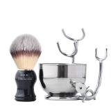 JEQUIL&CORENVEO Deluxe Shaving Kit for Men, 3pcs Shaving Set, Shaving Brush, Shaving Bowl, Razor & Brush Holder