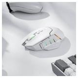 Redragon M690 PRO Wireless Gaming Mouse, 8000 DPI Wired/Wireless Gamer Mouse w/Rapid Fire Key, 8 Macro Buttons, Ergonomic Design for PC/Mac/Laptop, White