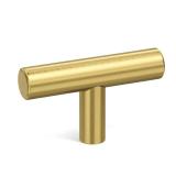 goldenwarm 10 Pack Gold Cabinet Knobs Brushed Brass Drawer Knobs Gold Dresser Hardware - LS201GD Single Hole Handles for Kitchen Cupboard Doors Closet Hardware 2in Overall Length