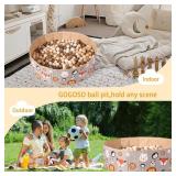 Ball Pit for Kids, Dogs, and Cats - Baby Pool and Foldable Toddler Pool - Indoor and Outdoor Play Area - Easy to Assemble and Store (Balls Not Included), Animal Pattern