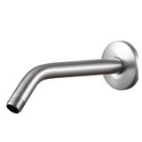 OFFO Shower Arm with Flange, 10 in Brushed Nickel Wall Mount Replacement Angle Shower Head Arm Wall-Mounted For Fixed Shower Head & Handheld Showerhead