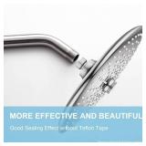 OFFO Shower Arm with Flange, 10 in Brushed Nickel Wall Mount Replacement Angle Shower Head Arm Wall-Mounted For Fixed Shower Head & Handheld Showerhead
