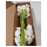 Floroom Ranunculus Artificial Flowers 18 Pcs Ivory Faux Silk Mini Ranunculus Bulk Fake Wedding Filler Flowers for DIY Bouquets, Centerpieces, Bridal Shower Decorations & Arrangements