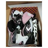Adjustable Inline Skates for Girls, Girls Roller Skates with All Light up Wheels for Big Kids, Pink, Size 1 2 3 4