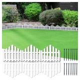 FLAPKWAN No-Dig Garden Edging Border 13FT Landscape Edging 9.3 Inch Tall for Flower Bed Fence, 14pcs Garden Lawn Edging with Stakes