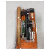 Prime-Line Products C 1095 3-1/2 in. Black Diecast Sliding Glass Door Handle with Wooden Pull  Acorn