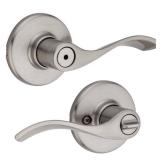 Kwikset Balboa Bed/Bath Door Lever in SN