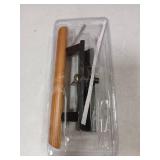 Prime-Line Products C 1095 3-1/2 in. Black Diecast Sliding Glass Door Handle with Wooden Pull  Acorn