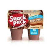SNACK PACK Pudding Sugar Free Chocolate 3 Packs of 4 Cups 12 Cups Total