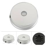 Led Light Base Display Base Stand Lights Electric Turntable 2/4/6 Colorful Crystal Led Light Base USB Or Batteries Powered(Round 2 LEDs)