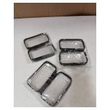 Hoolerry 3 Pcs Clear Hard Zipper Case Plastic Pouch Transparent Hard Case Clear Makeup Bag Portable Travel Organizer Bin for Cosmetics, Building Blocks, Puzzles(Black,Xs)