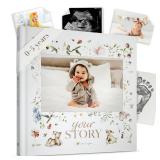 Baby Memory Book New Mom Gift - Baby Scrapbook Record Book & Photo Album - Gift for Newborns Baby Boy & Girl, Great For Baby Showers (Woodland)