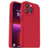 Vooii Compatible with iPhone 13 Pro Max Case, Liquid Silicone Upgrade [Camera Protection] [Soft Anti-Scratch Microfiber Lining] Shockproof Phone Case for iPhone 13 Pro Max 6.7 inch - Red