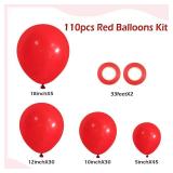 FOTIOMRG 110pcs Red Balloon Garland Arch Kit, 18 12 10 5 inch Red Latex Balloons Different Sizes Pack for Birthday Graduation Baby Shower Valentines Christmas Wedding Party Decorations