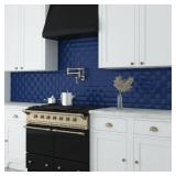 Lovdeco Peel and Stick Glass Subway Tile, 3 x 6 Inch, 5 Sq Ft, Cobalt Blue Glass for Bathroom Kitchen Backsplash Wall, 40-Pack - Retail: $55