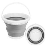 Collapsible Mop Bucket and Ice Bucket-5L(1.3 Gallon) Household Cleaning Silicone Dust Mops Bucket with no Wringer Set,Portable Bathroom Cleaning Supplies Bucket for Cleaning Caddy Spin Mops for Floor 