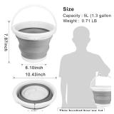 Collapsible Mop Bucket and Ice Bucket-5L(1.3 Gallon) Household Cleaning Silicone Dust Mops Bucket with no Wringer Set,Portable Bathroom Cleaning Supplies Bucket for Cleaning Caddy Spin Mops for Floor 
