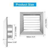 PATIKIL 3 Inch Dryer Vent Cover, Stainless Steel Exterior Wall Outlet Vent Grille, Louvered with Moving Flap, for HVAC Kitchen Bathroom Ventilation - Retail: $24