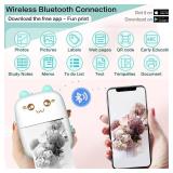 Mini Printer Portable, Inkless Sticker printer with 8 Rolls Paper, Bluetooth Wireless mini thermal printer Compatible with iOS + Android for Journal, Memo, Photo, Print Pod Gifts for Girls Kids - Reta