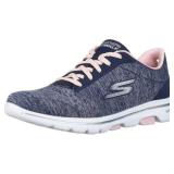 Skechers Womenfts Go Walk 5 True Sneaker, NavyPink, 8.5 - Retail: $54