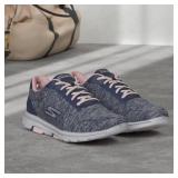 Skechers Womenfts Go Walk 5 True Sneaker, NavyPink, 8.5 - Retail: $54